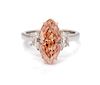 A Platinum, 18 Karat Rose Gold, Natural Fancy Brown-Pink Diamond and Diamond Ring, 4.20 dwts.