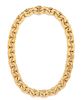 An 18 Karat Yellow Gold and Diamond Link Necklace, Italian, 66.30 dwts.