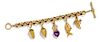 An 18 Karat Yellow Gold and Gemstone 'Athena' Charm Bracelet, Seiden Gang, 53.40 dwts.