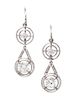 A Pair of Platinum and Diamond Pendant Earrings, 3.60 dwts.