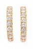 * A Pair of Yellow Gold and Diamond Hoop Earrings, 6.40 dwts.