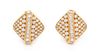 * A Pair of 18 Karat Yellow Gold and Diamond Earclips, 7.80 dwts.