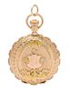 * A 14 Karat Multicolor Gold Hunter Case Pocket Watch, Elgin, Circa 1896, 35.80 dwts.