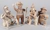 Group of large pre-Columbian style pottery figures