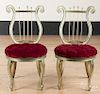 Pair of giltwood lyre-back chairs