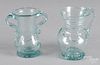 Aqua glass lily pad pitcher and vase
