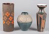 Three art pottery vases