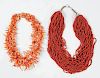 2 Coral Necklaces