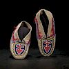 Lenape (Delaware) Beaded Hide Moccasins, From the Collection of Ronald Bainbridge, MI