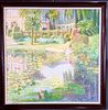 Louis P. Fabien French Impressionist Garden Painting
