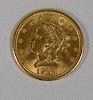 NO CREDIT CARDS FOR COINS  1907 $2 1/2 gold coronet, unc.  Credit card payments will not be accepted for purchases on jewelry