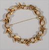 NO CREDIT CARDS FOR JEWELRY  18 karat gold and pearl bracelet (clasp as is).  diameter 2 1/4 inches,  24.4 grams.  Credit ca.