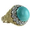 18K TURQUOISE AND DIAMOND RING