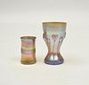 Two Tiffany gold Favrile vases