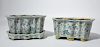 Pair of Chinese porcelain shaped planters