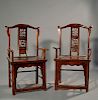 Pair 19th C. Chinese Armchairs
