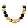 Christopher Walling Gold and Ebony Bead Necklace