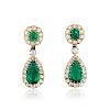 Victorian Colombian Emerald and Diamond Earrings