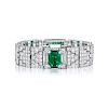 Cartier Art Deco Colombian Emerald and Diamond Platinum Bracelet*