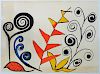 Signed Alexander Calder "Les Fleurs" Lithograph