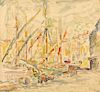 Paul Signac "St Tropez" Signed Watercolor