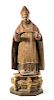 * A Spanish Wood Figure of a Bishop Height 69 1/4 inches.