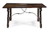 * A Spanish Baroque Walnut Trestle Table Height 31 1/8 x width 60 1/2 x depth 33 3/8 inches.