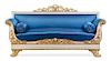 * An Italian Painted and Parcel Gilt Sofa Height 36 x width 80 x depth 27 inches.