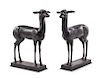 A Pair of Bronze Animalier Figures Height 33 1/4 inches.