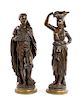 A Pair of Continental Bronze Figures Height of taller 31 1/4 inches.