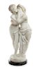 A Continental Carved Marble Figural Group Height overall 34 1/2 inches.