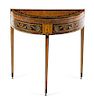 A Continental Marquetry Flip-Top Game Table Height 31 x width 32 x depth 16 inches (closed).