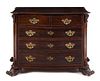 A Continental Rosewood Chest of Drawers Height 35 x width 45 x depth 23 1/4 inches.