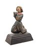 * A French Carved and Painted Wood Figure Height 16 1/2 inches.