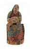* A French Carved and Painted Wood Figure of the Pieta Height 10 inches.