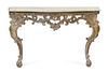 A Regence Limed Wood Console Table Height 33 x width 64 x depth 16 inches.