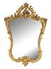 A Rococo Style Giltwood Mirror Height 35 1/2 x width 24 1/2 inches.