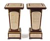 A Pair of Louis XVI Style Gilt Metal and Marble Mounted Pedestals Height 31 x width 17 x depth 17 inches.