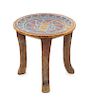 * An Asante Beaded and Carved Wood Chief's Stool Height 12 1/4 x diameter of top 12 7/8 inches.