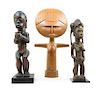 * A Group of Three Wood Figures Height of tallest 24 1/4 inches.