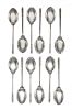 A Set of Twelve English Silver Coffee Spoons, William H. Darby & Co., Birmingham, 1952, each handle in the form of golf clubs