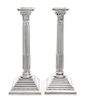 A Pair of English Silver-Plate Candlesticks, Mappin & Webb, Sheffield, Late 19th/20th Century, each in the form of a fluted C