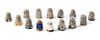 A Group of Fourteen Silver Thimbles, Various Makers, together with a silver etui.