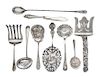 A Group of Silver Serving Articles, Various Makers, comprising two asparagus forks, two berry spoons, two bon bon spoons, two