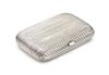 * A Russian Silver Cigarette Case, Maker's Mark PJS, St. Petersburg, Late 19th/Early 20th Century, with allover reeded decora