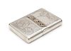 * A Russian Silver Cigarette Case, Mark of Ivan Khlebnikov with Imperial Warrant, Moscow, Late 19th/Early 20th Century, the l