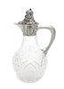 * A Russian Silver Mounted Cut Glass Water Pitcher, Mark of Ivan Khlebnikov with Imperial Warrant, Assay of Ivan Lebedkin, Mo