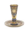 * A Russian Silver-Gilt and Enamel Beaker and Underplate, Mark of Ivan Andreyev, Assay of Viktor Savinsky, Moscow, 1887, the