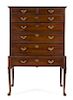 A George II Mahogany Chest on Stand Height 63 1/4 x width 41 1/2 x depth 23 1/4 inches.