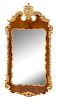 * A George II Style Parcel Gilt Mahogany Mirror Height 49 x width 25 inches.